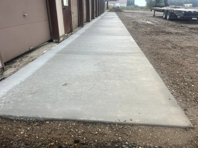 Finished concrete walkway